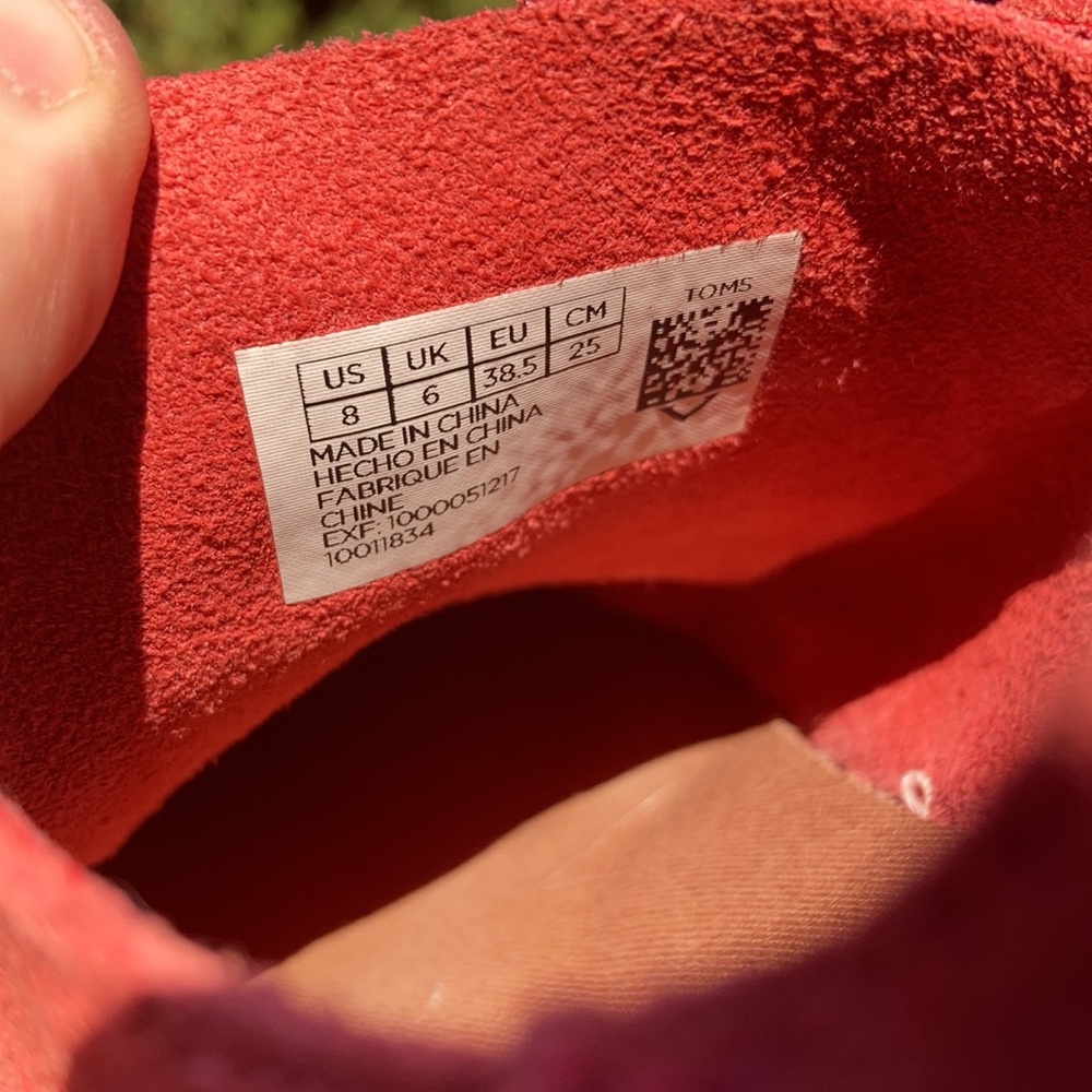 TOMS Lena Hibiscus Suede 7 Sneaker Shoe Women’s Size 8 - Picture 11 of 11